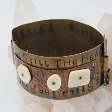 Mixed Metal With Fossilized Walrus Tusk Bracelet